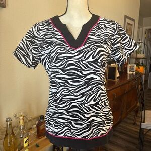 Zebra Scrub Top